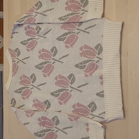 EUC 1970s Clifton Place Knits Floral Cottagecore Crewneck Sweater - Picture 12 of 14